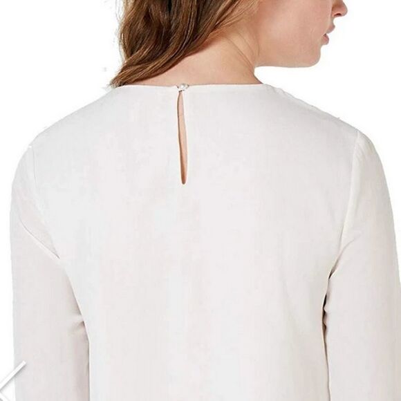 Leyden Womens Lace Trim Pullover Blouse - Picture 2 of 4